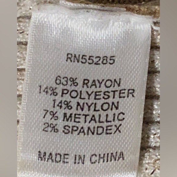 Express XS Gold Sparkle Two Tone Chevron Sweater - Picture 5 of 6